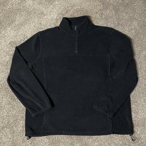 Croft And Barrow Mens SizE XL Partial Zipper Black Fleece Shirt